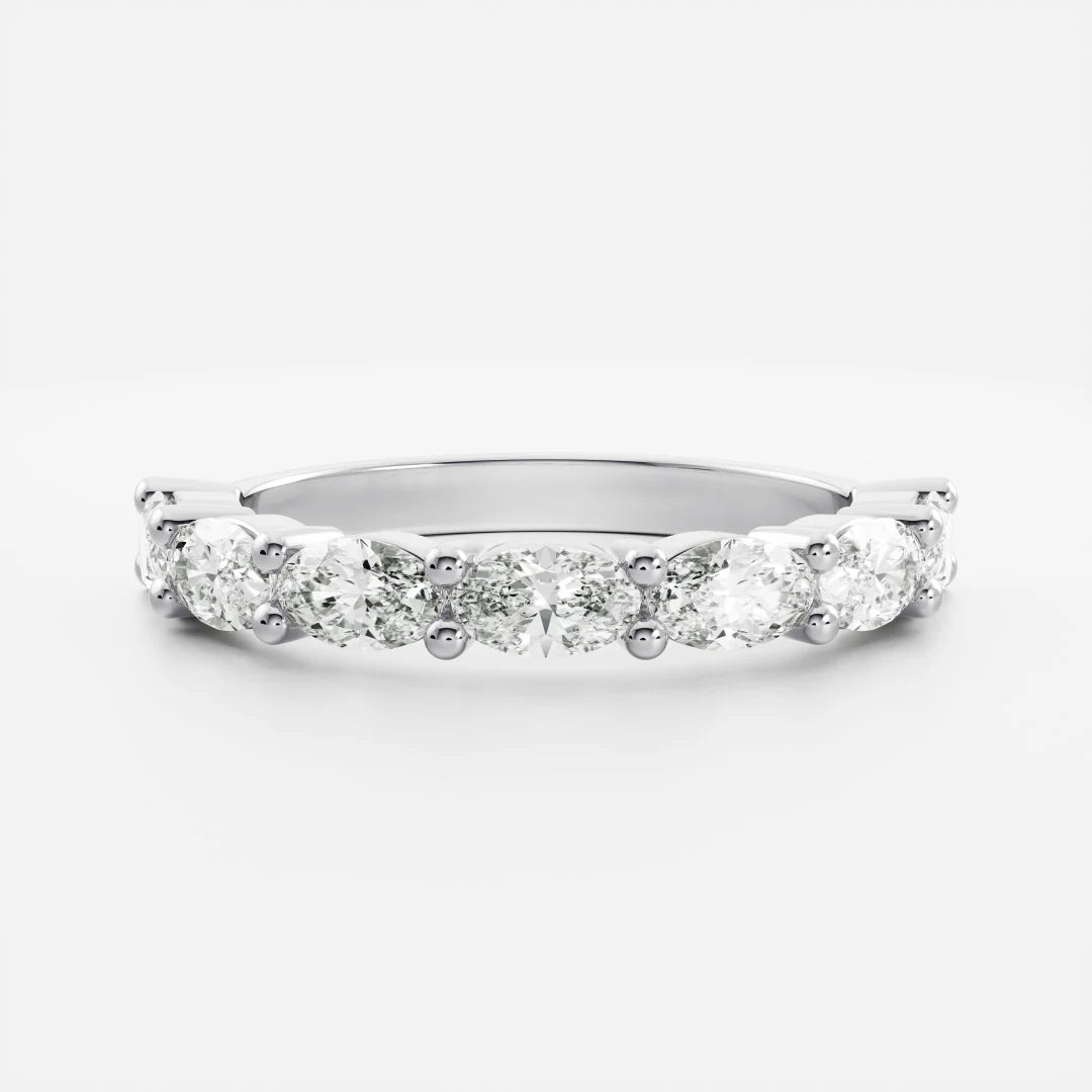 Horizontal Oval Lab Grown Diamond Wedding Band