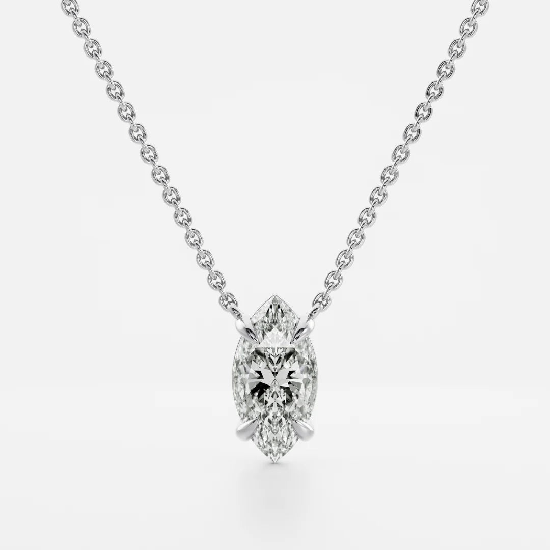 1.0CT Marquise Cut Lab Grown Diamond Pendant Necklace