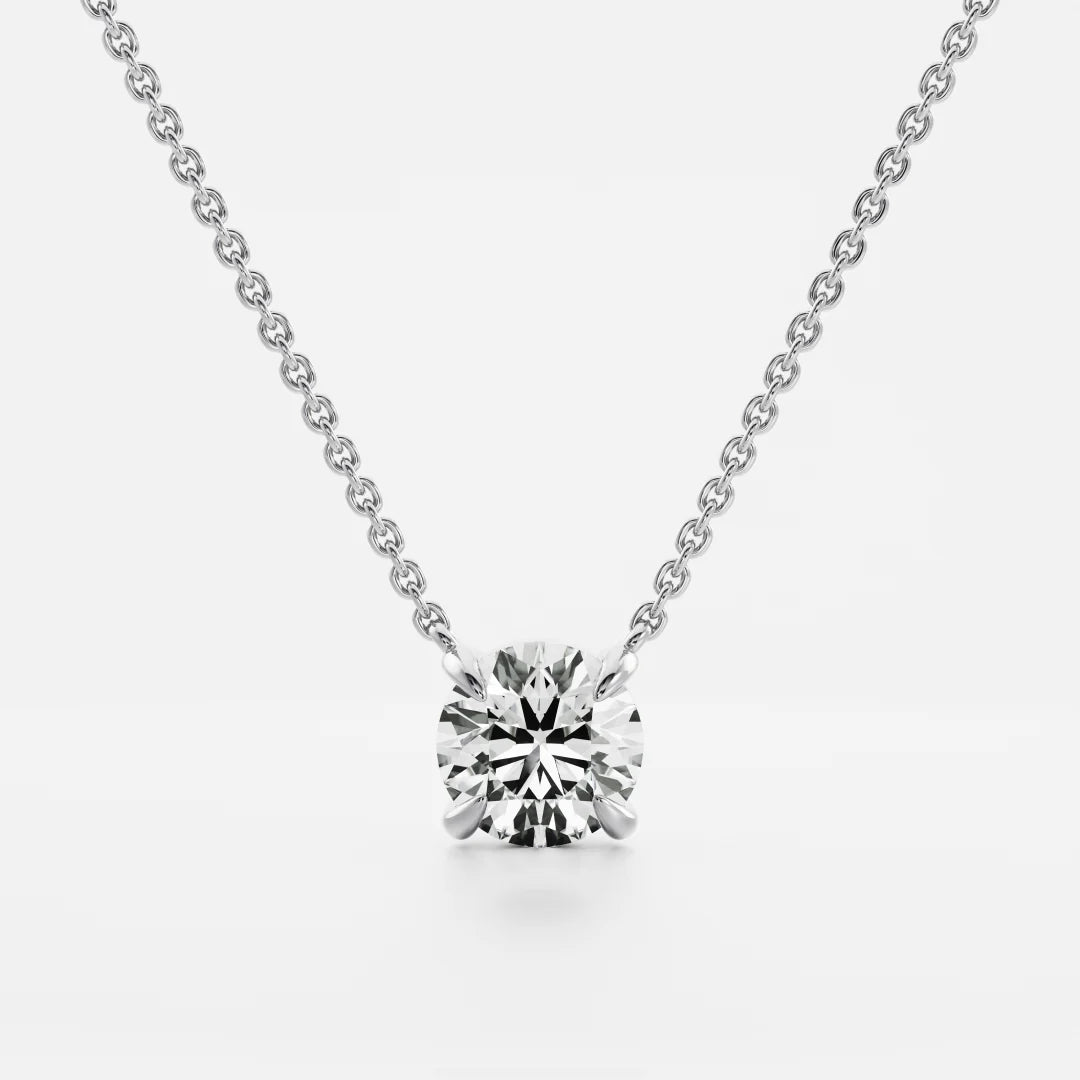1.0CT Round Cut Lab Grown Diamond Pendant Necklace