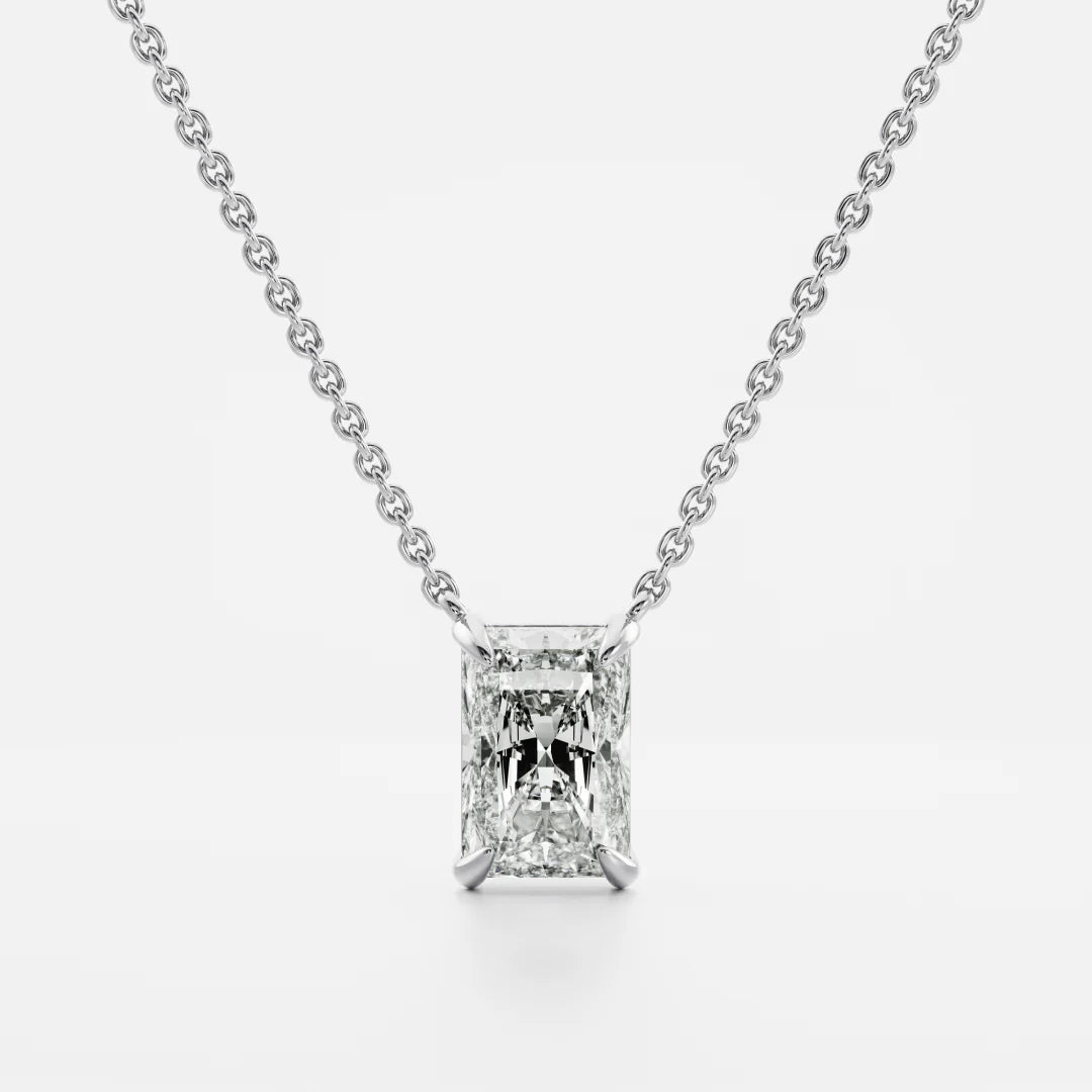 1.0CT Radiant Cut Lab Grown Diamond Pendant Necklace