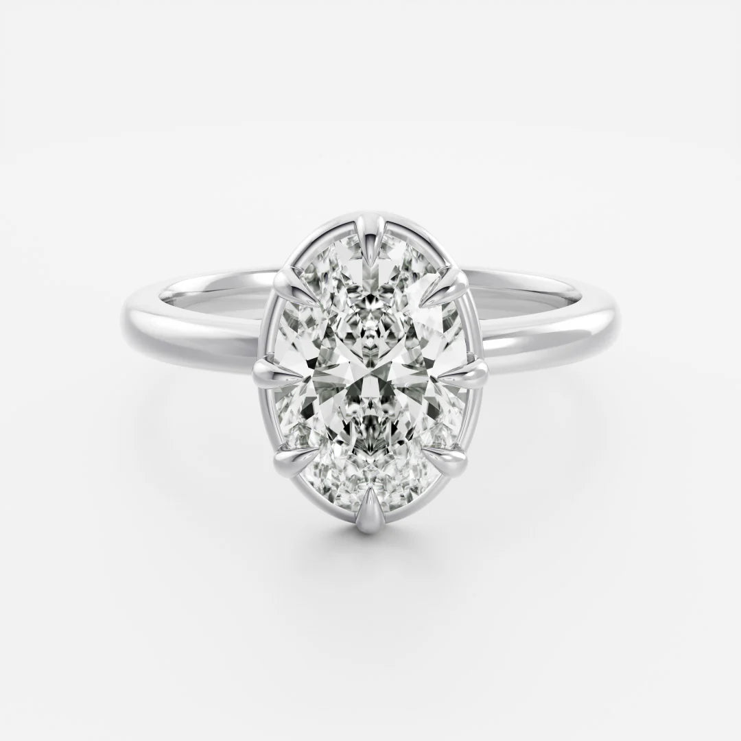 2.50CT Oval Cut Lab Grown Diamond Bezel Solitaire Engagement Ring