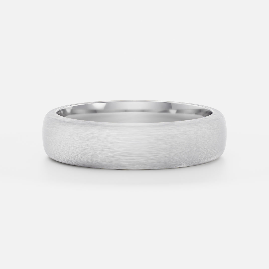 18K Solid Gold Brushed Finish Classic Men's Wedding Band