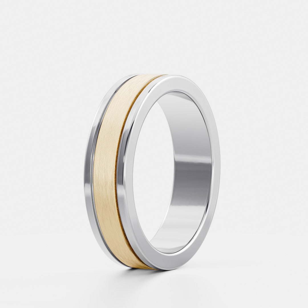 14K Solid Gold Comfort Fit Brushed Finish Men's Wedding Band