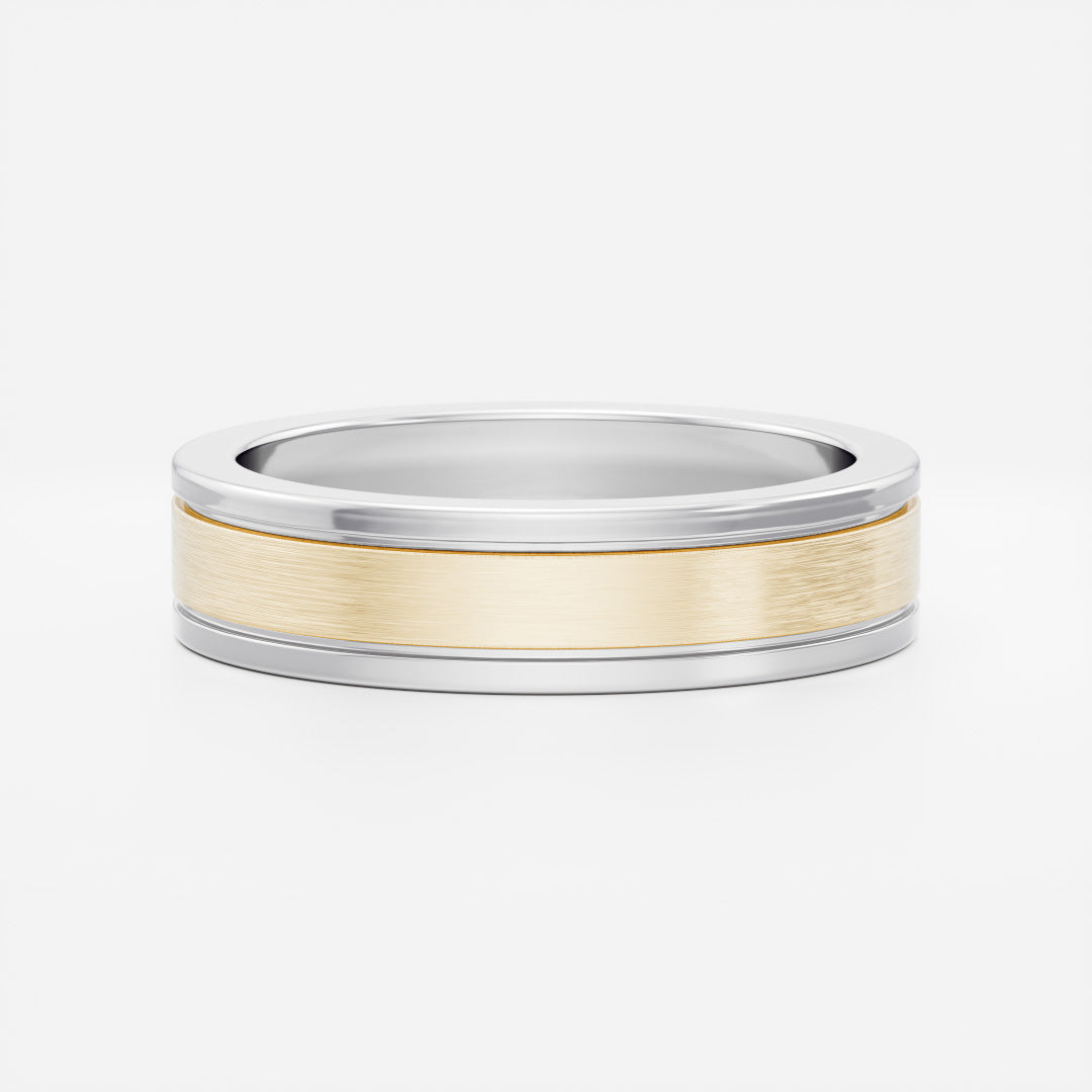 14K Solid Gold Comfort Fit Brushed Finish Men's Wedding Band