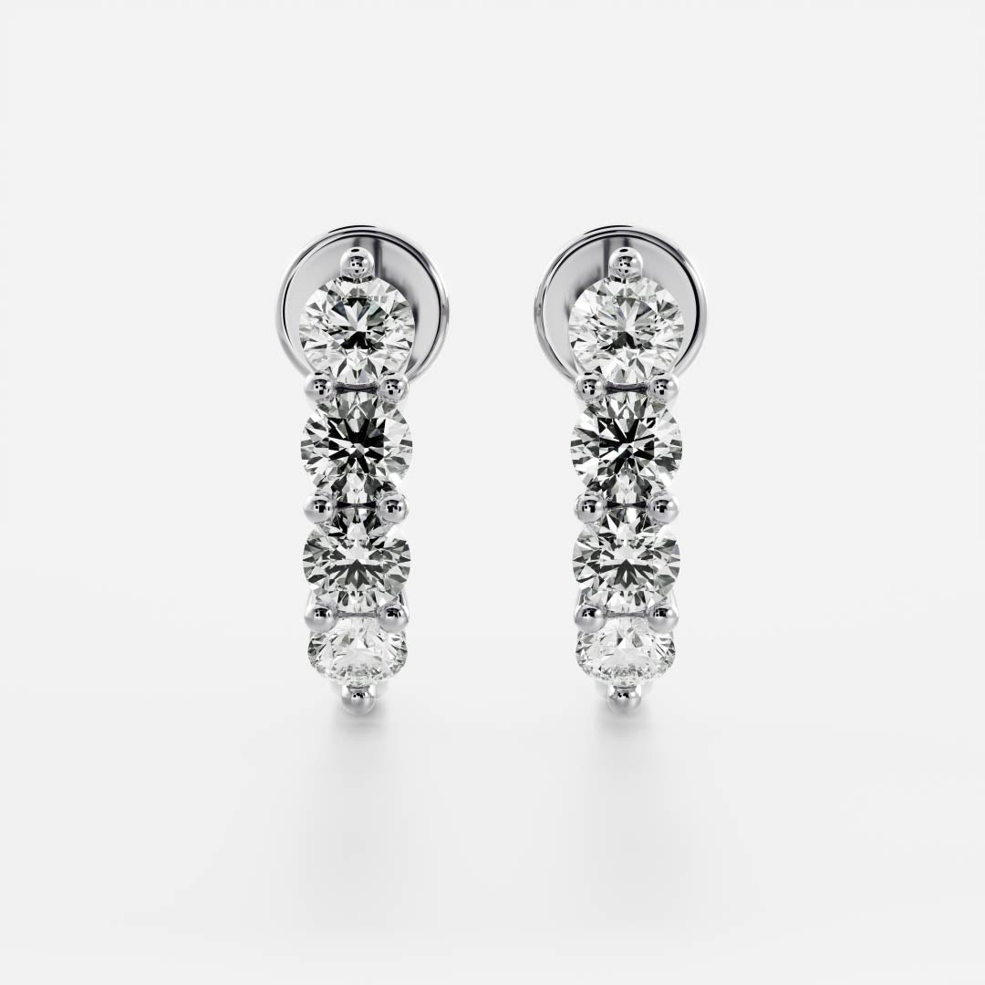 Round Lab Grown Diamond Hoop Earrings