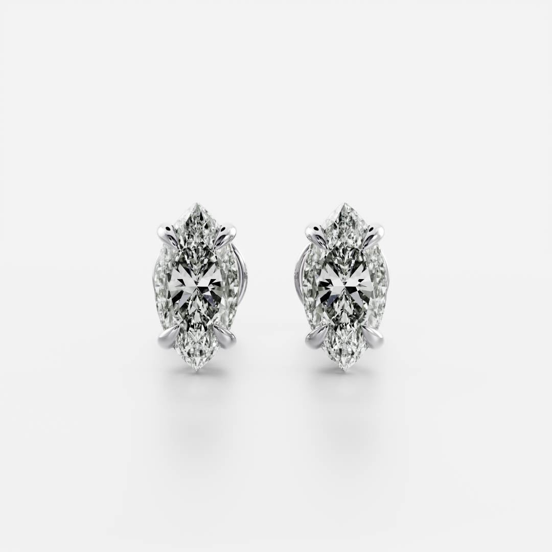 Marquise Lab Grown Diamond Stud Earrings