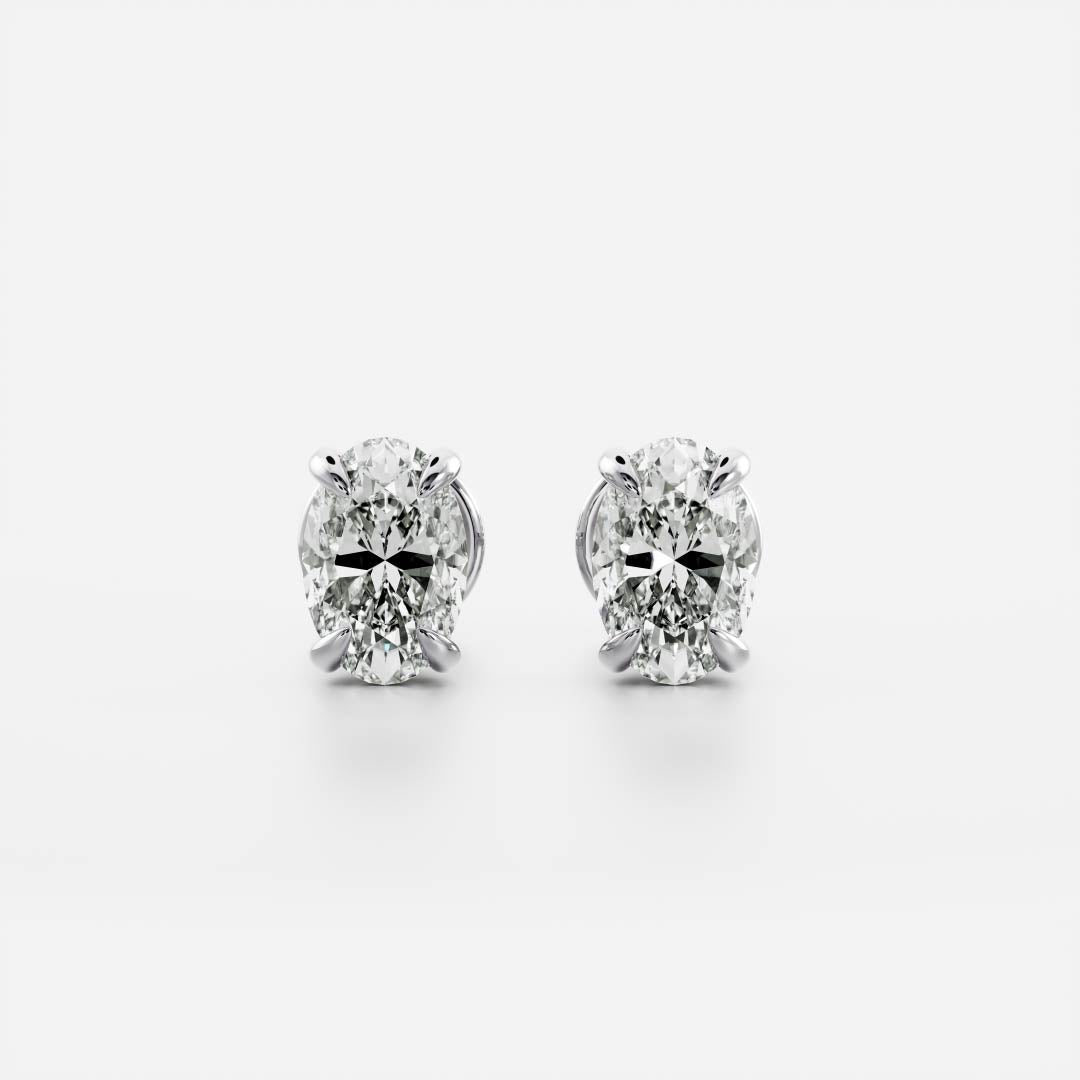 Oval Lab Grown Diamond Stud Earrings