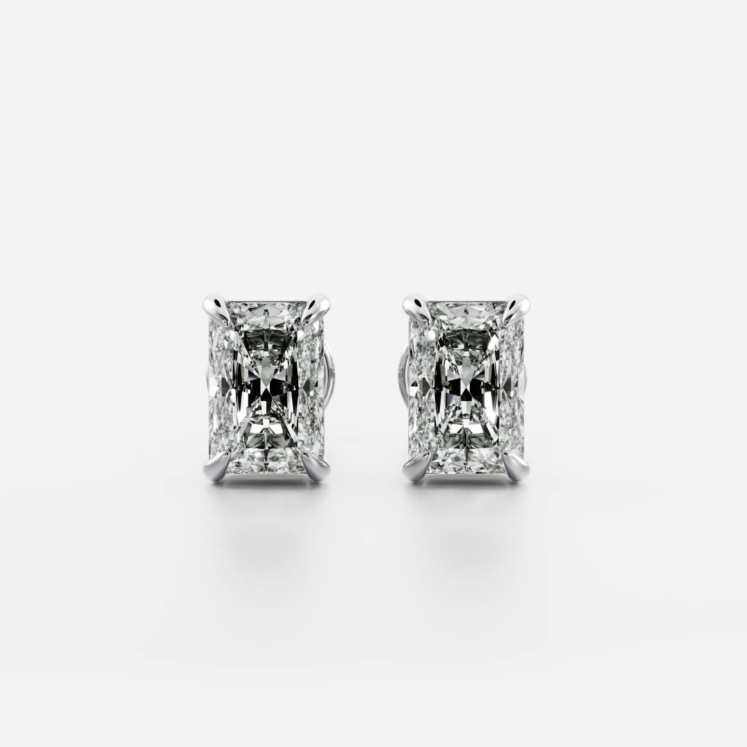 Radiant Lab Grown Diamond Stud Earrings