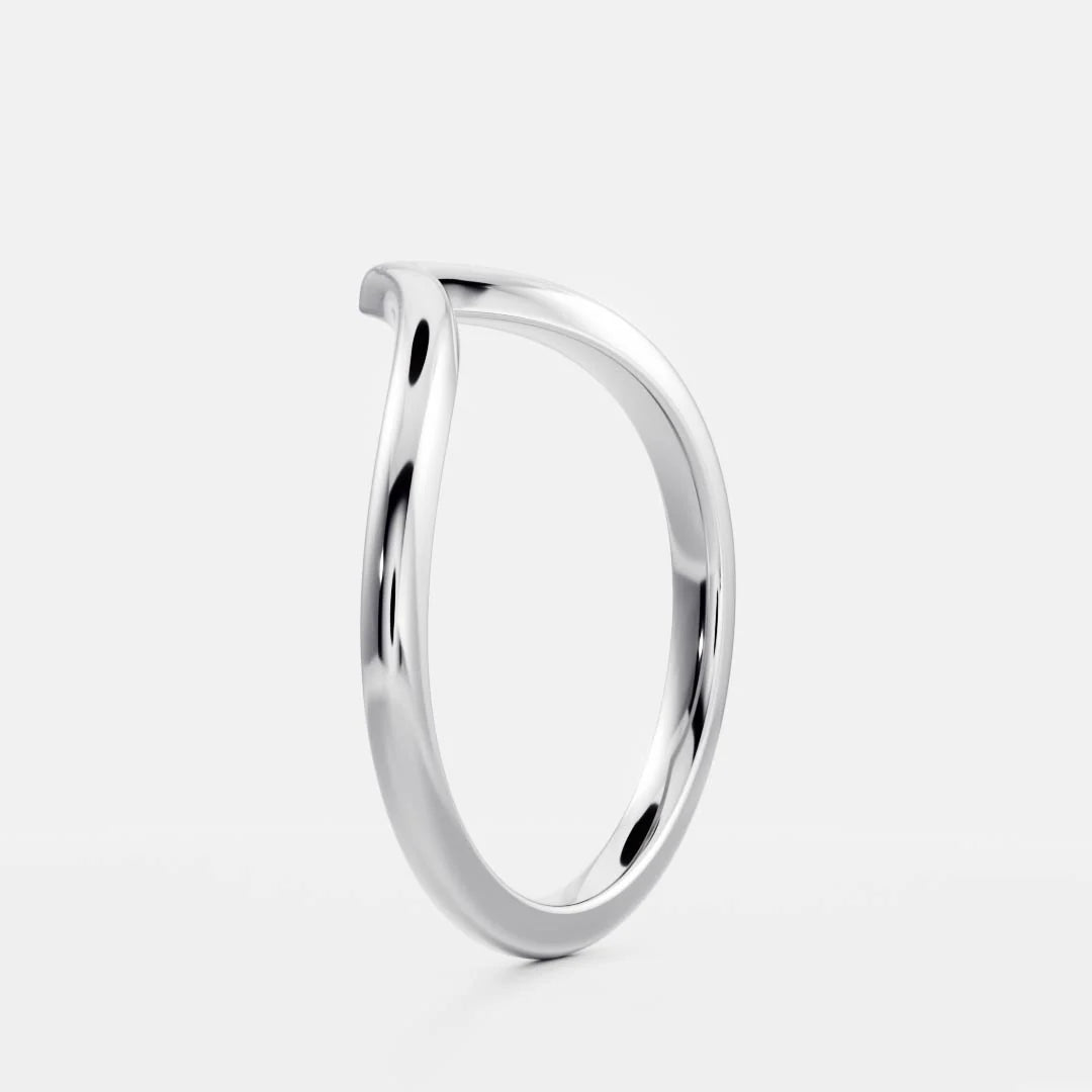 14K Solid Gold Plain Classic Chevron Wedding Band