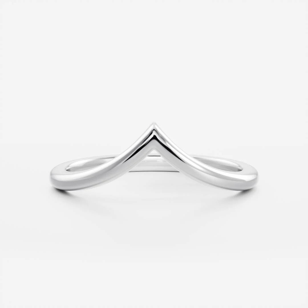 14K Solid Gold Plain Classic Chevron Wedding Band