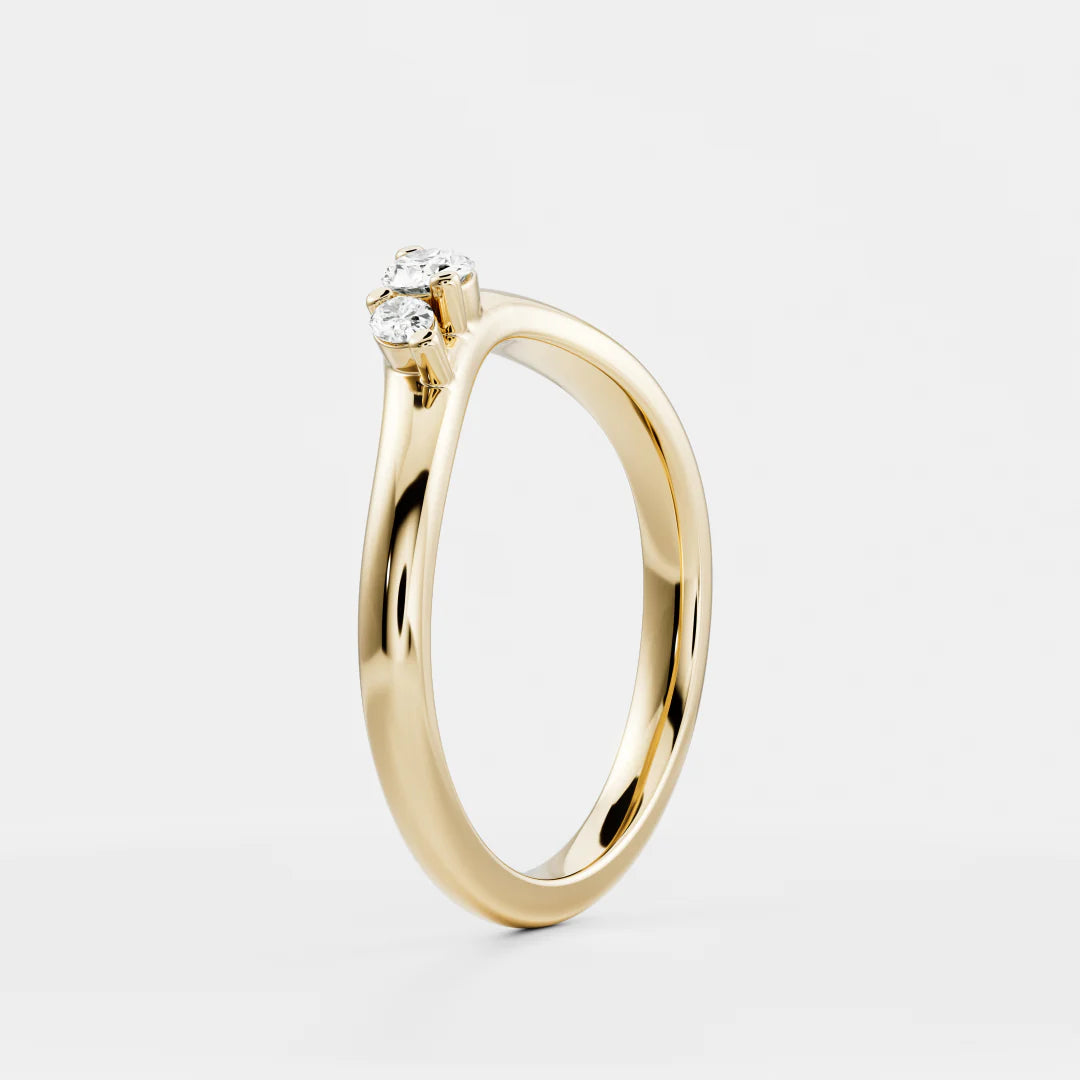 Oval Cut Lab Grown Diamond Curved Wedding Band