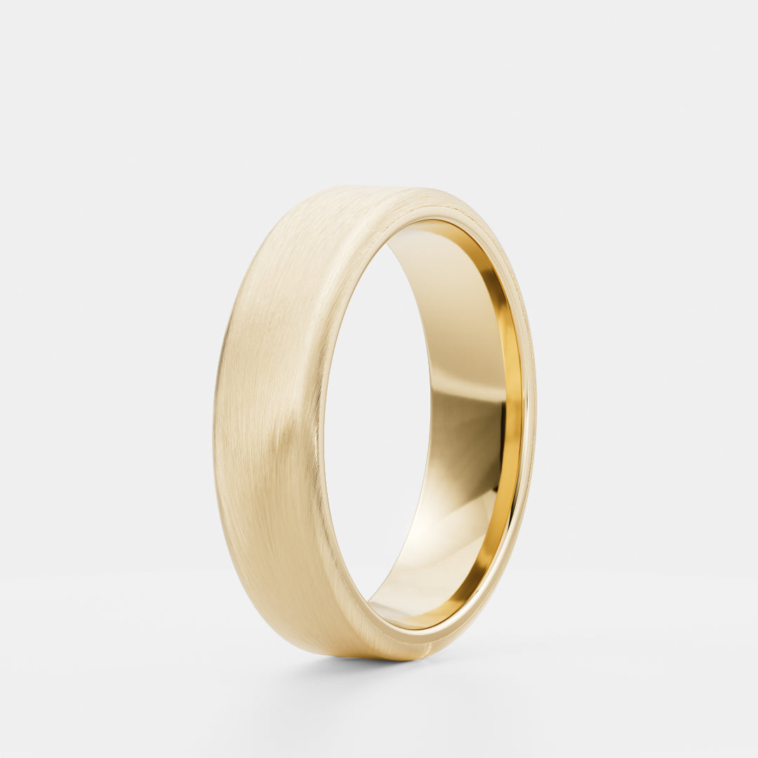 Brushed Finish Soft Chamfered Edge Men's Wedding Band