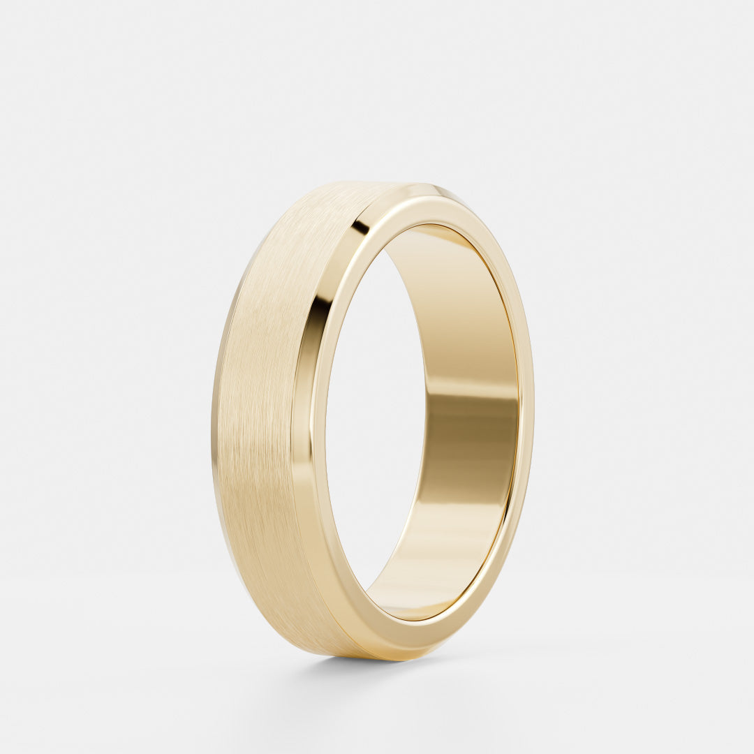 Brushed Finish Chamfered Edge Men's Wedding Band