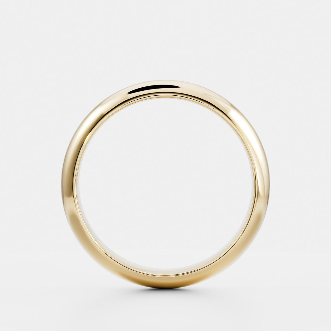 14K Solid Gold Comfort Fit Domed Men's Wedding Band