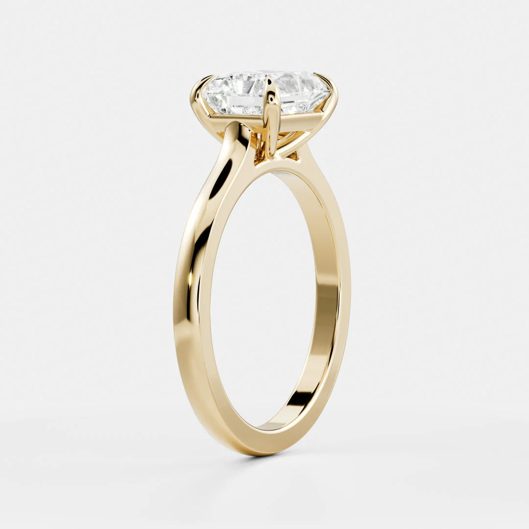 1.0CT East West Radiant Lab Grown Diamond Solitaire Engagement Ring
