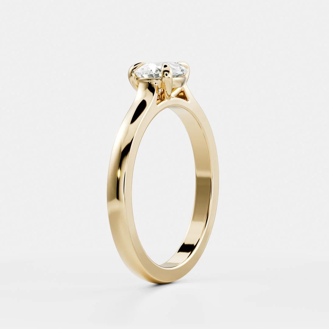 1.0CT East West Pear Lab Grown Diamond Cathedral Engagement Ring
