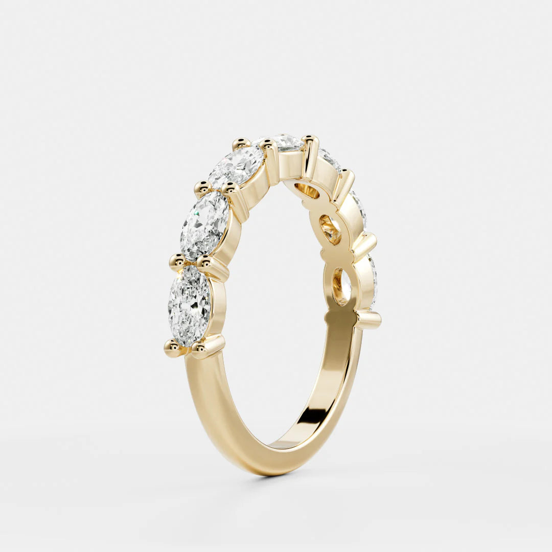 Horizontal Oval Lab Grown Diamond Wedding Band