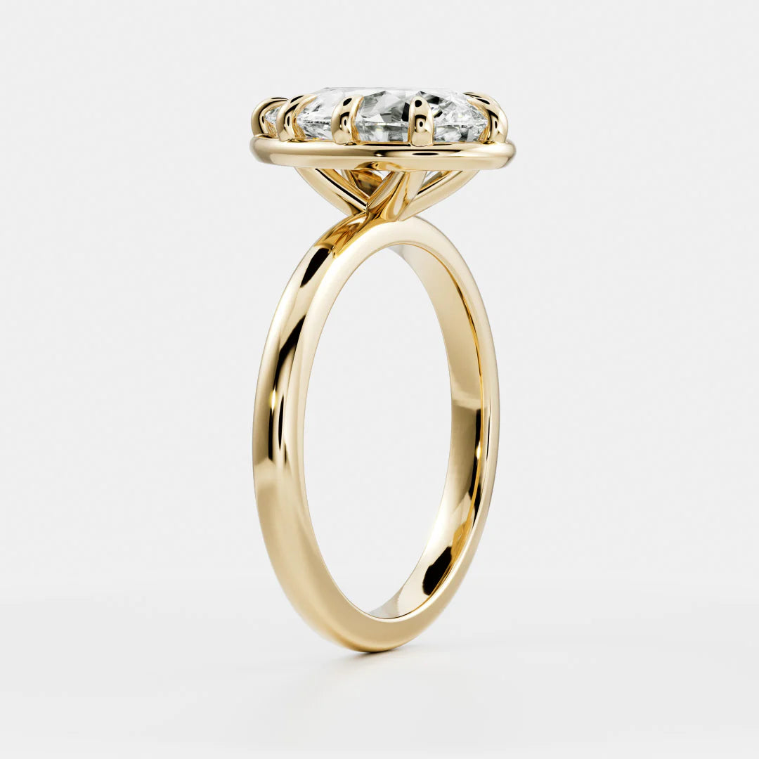 2.50CT Pear Cut Lab Grown Diamond Bezel Solitaire Engagement Ring