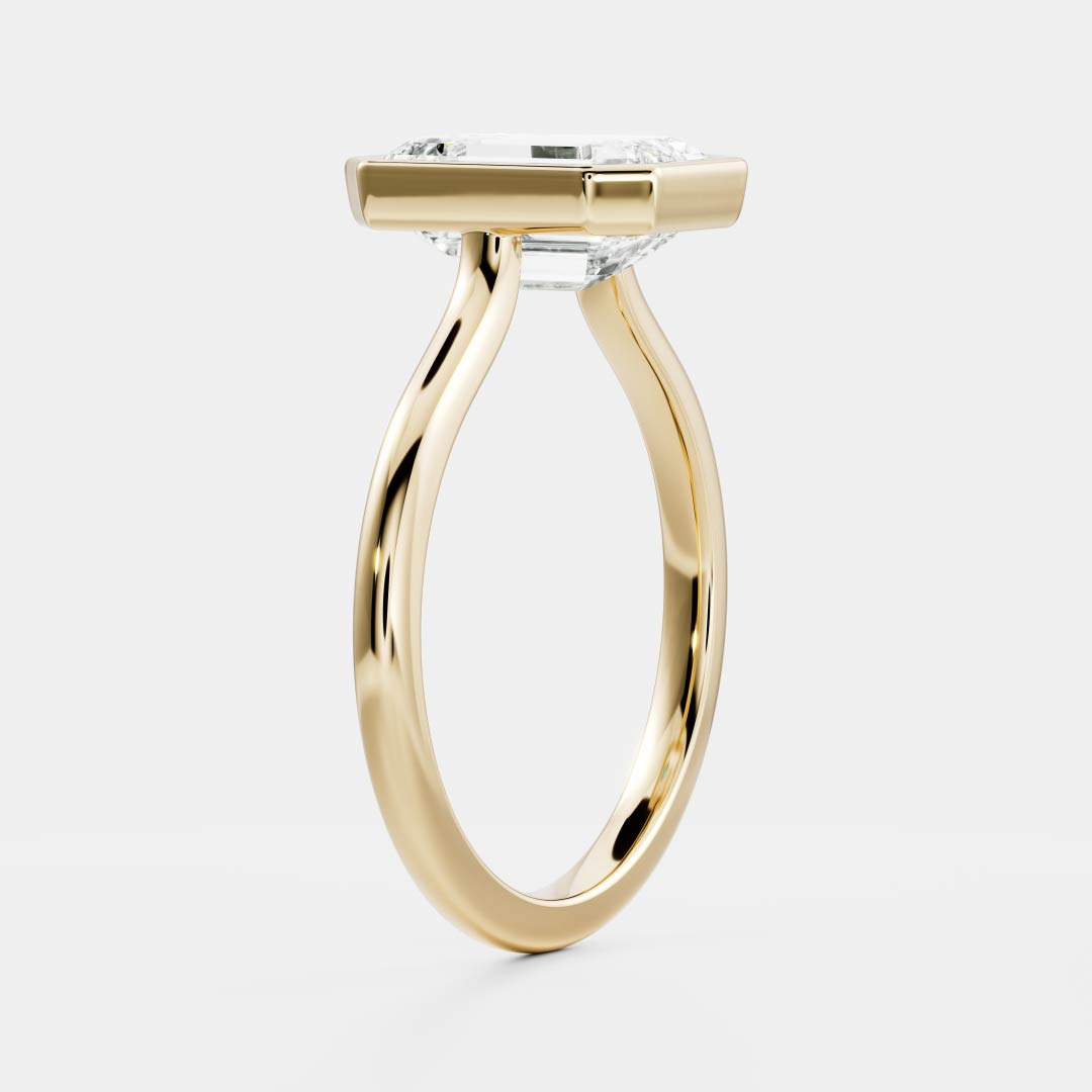 The Audrey Ring - Emerald Bezel Solitaire