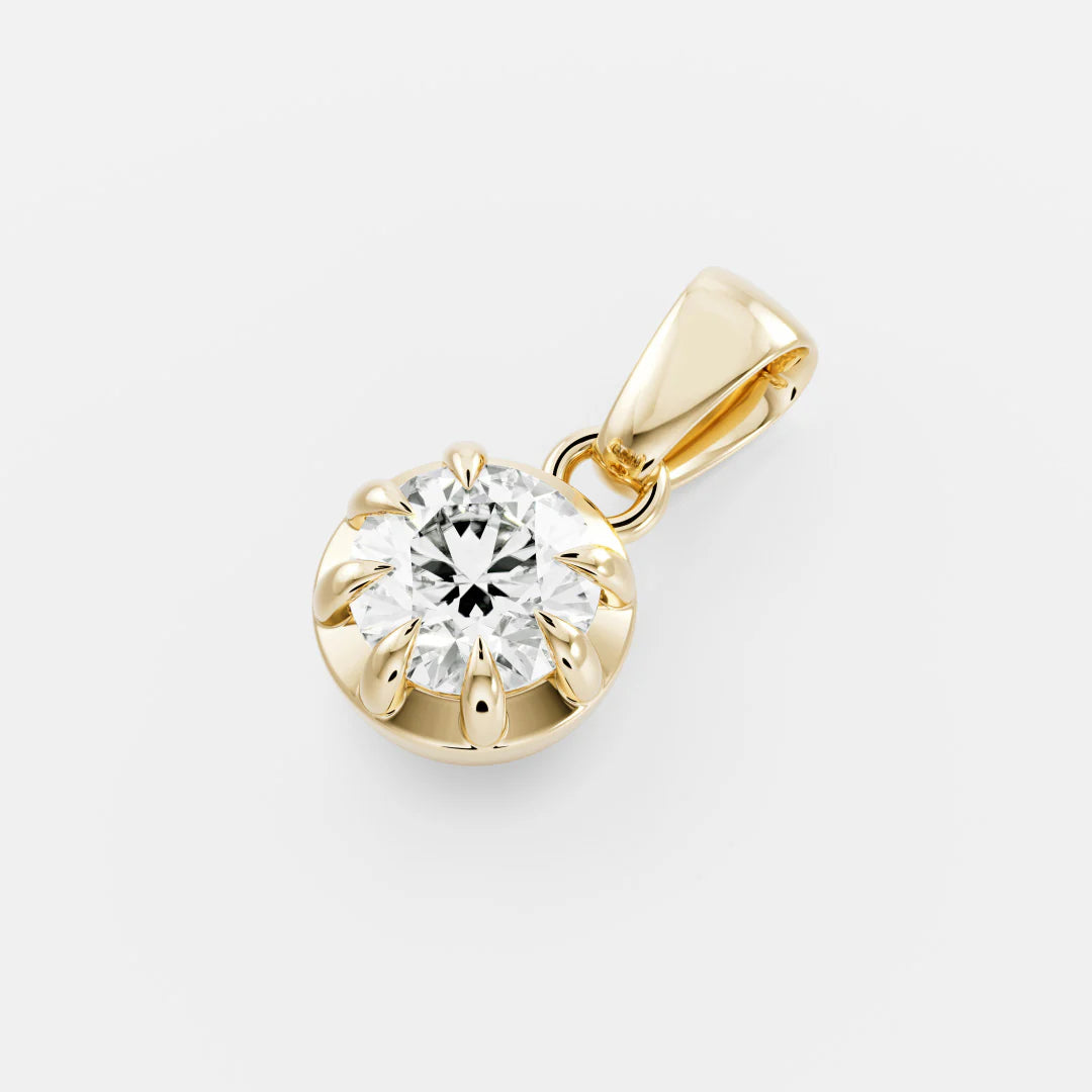 1.0CT Bezel Set Round Cut Lab Grown Diamond Pendant