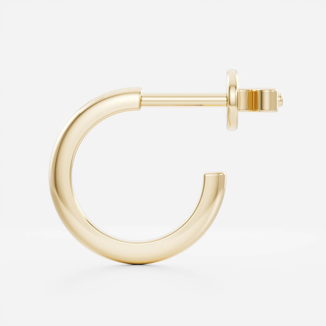 18K Solid Gold Classic Hoop Earrings