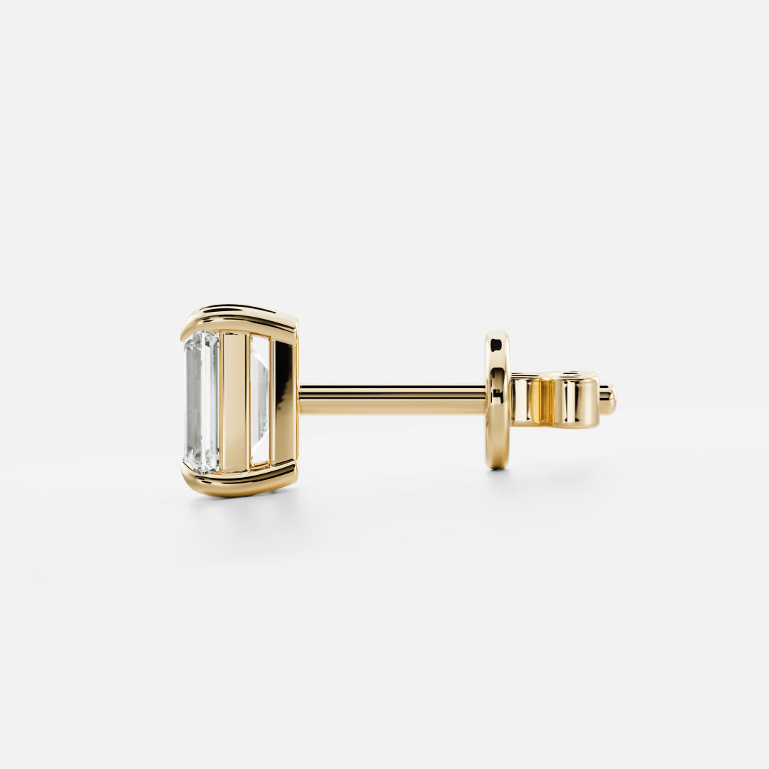 Emerald Cut Lab Grown Diamond Stud Earrings