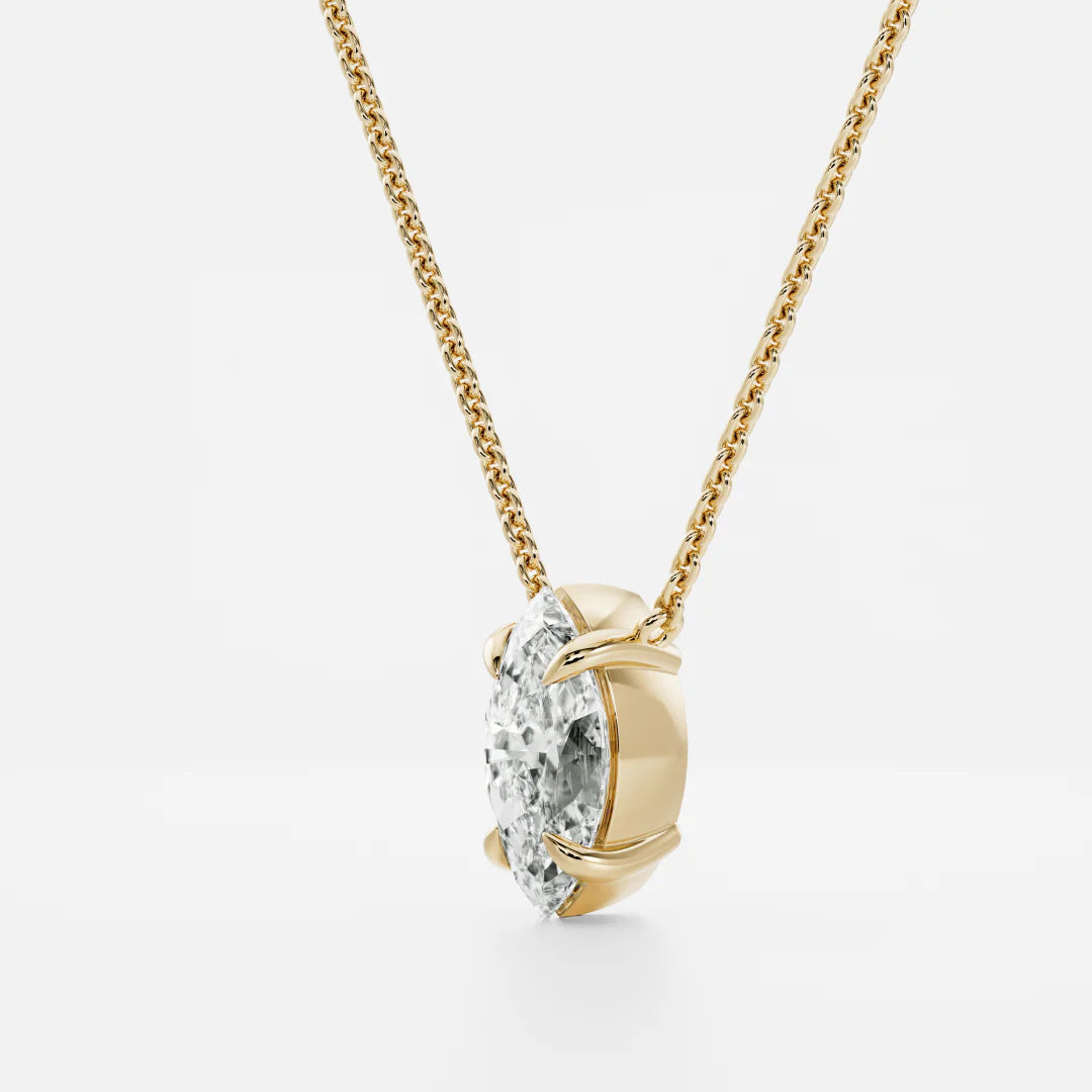 1.0CT Marquise Cut Lab Grown Diamond Pendant Necklace