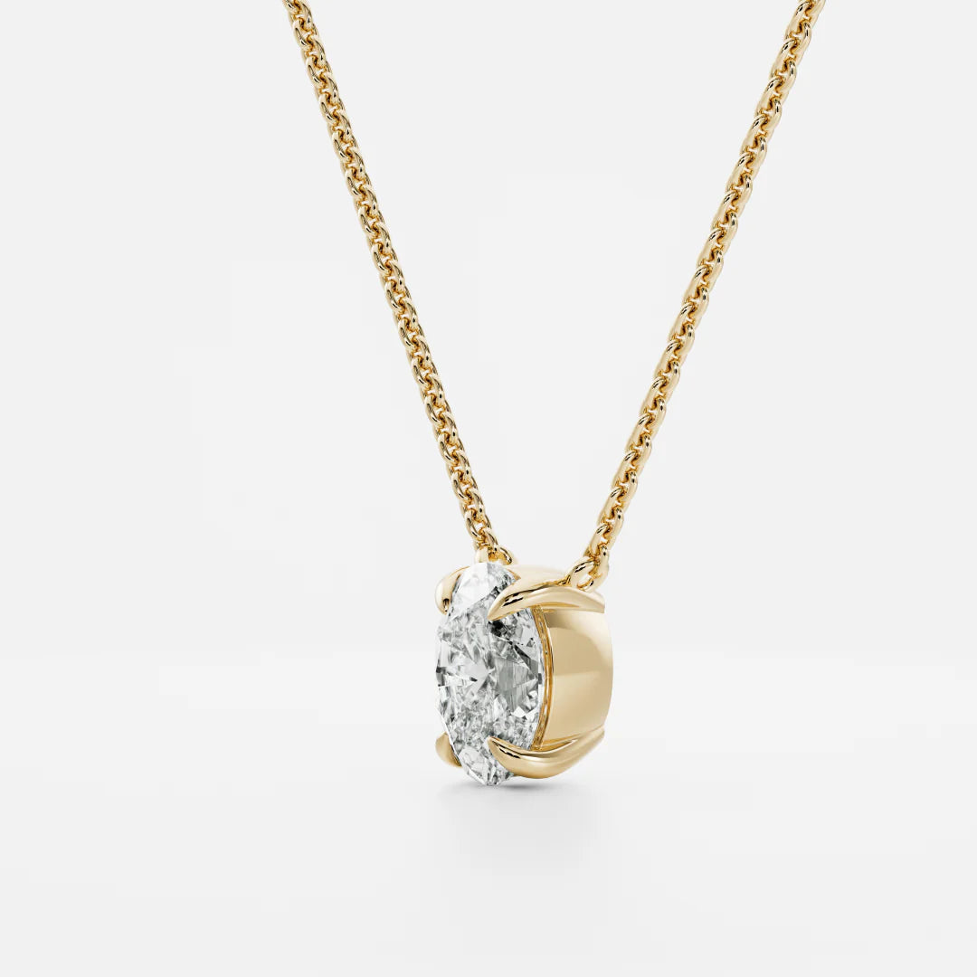 1.0CT Oval Cut Lab Grown Diamond Pendant Necklace