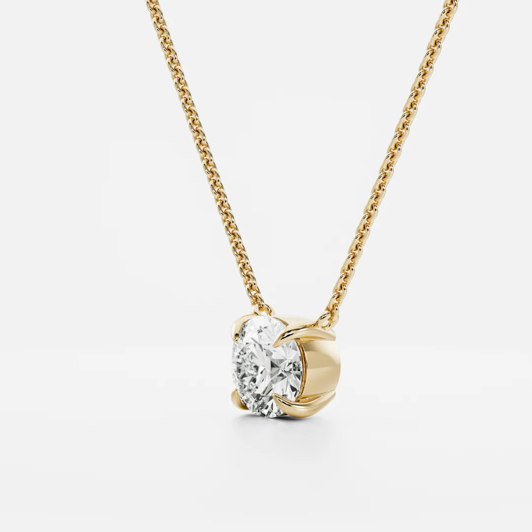 1.0CT Round Cut Lab Grown Diamond Pendant Necklace