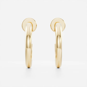 18K Solid Gold Classic Hoop Earrings