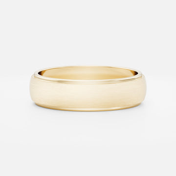 18K Solid Gold Brushed Finish Comfort Fit Men's Wedding Band