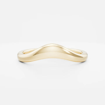 14K Solid Gold Curved Wedding Band