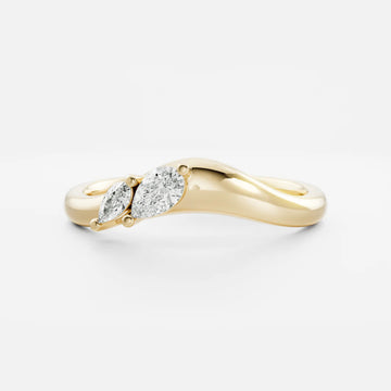 Pear Shape Lab Grown Diamond Curved Wedding Band
