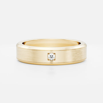 Round Lab Grown Diamond Brushed Finish Men's Wedding Band
