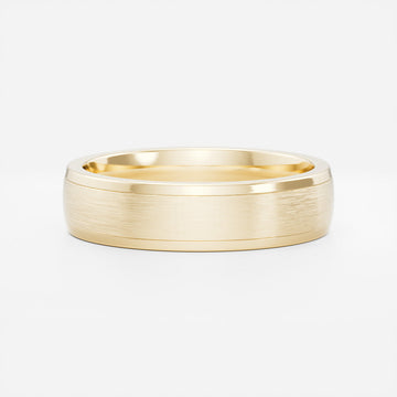 Two Tone Gold Comfort Fit Brushed Finish Men's Wedding Band