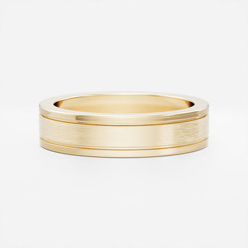 14K Solid Gold Comfort Fit Brushed Finish Men's Wedding Band