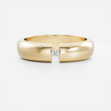 Round Cut Floating Lab Grown Diamond Men's Wedding Band