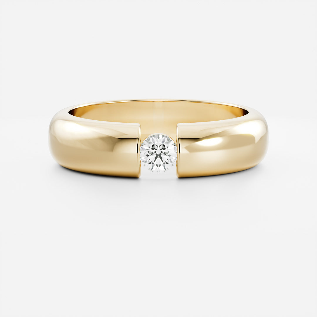 Round Cut Floating Lab Grown Diamond Men's Wedding Band