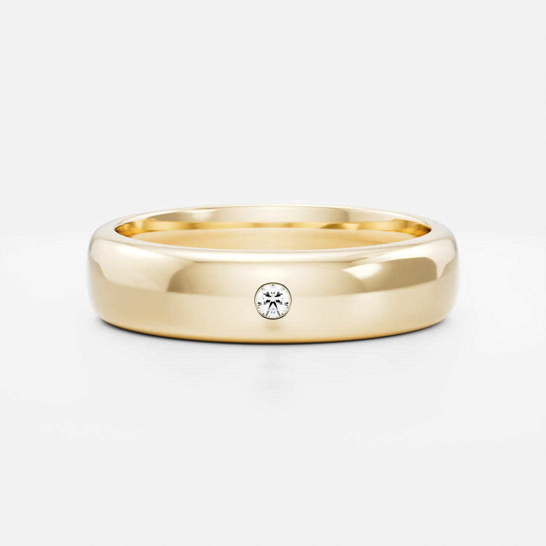 Round Lab Grown Diamond Classic Comfort Fit Men's Wedding Band