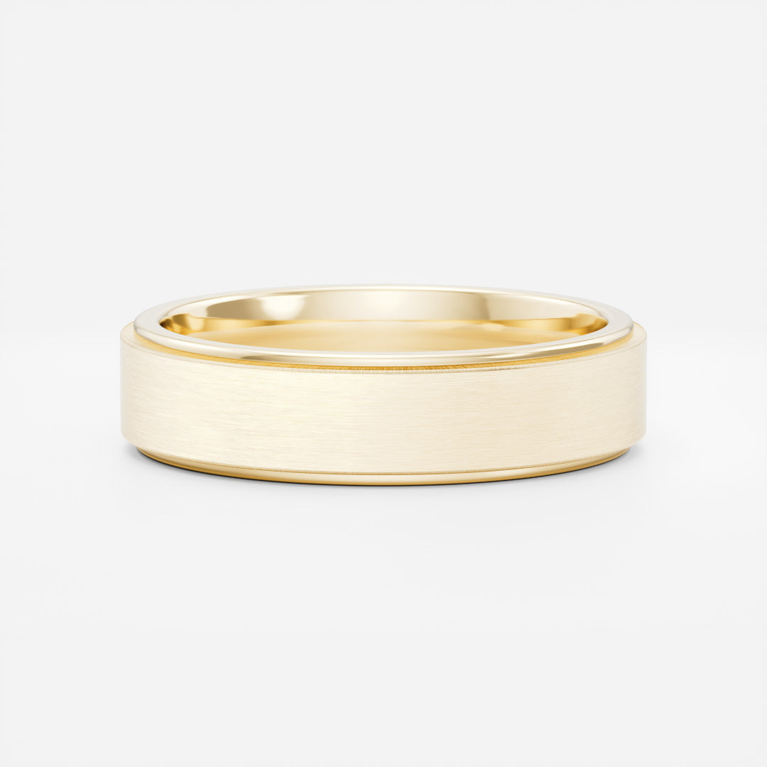 The Leon Ring - Flat Bevelled Edge Brushed Men's Ceremonial Band
