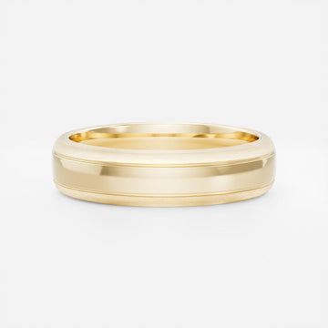 Classic Brushed Finish Double Groove Men's Wedding Band