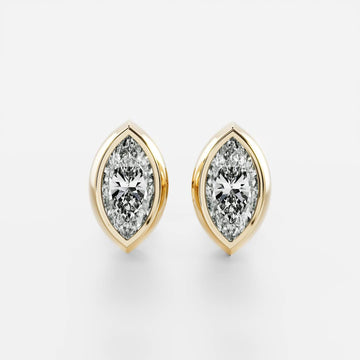 Marquise Lab Grown Diamond Bezel Stud Earrings