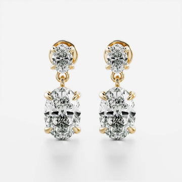 Oval Lab Grown Diamond Double Drop Earrings