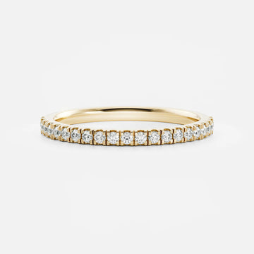 Round Lab Grown Diamond Half Eternity Pave Wedding Band
