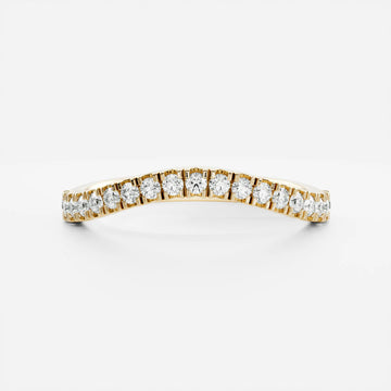 Round Lab Grown Diamond Eternity Curved Pave Wedding Band