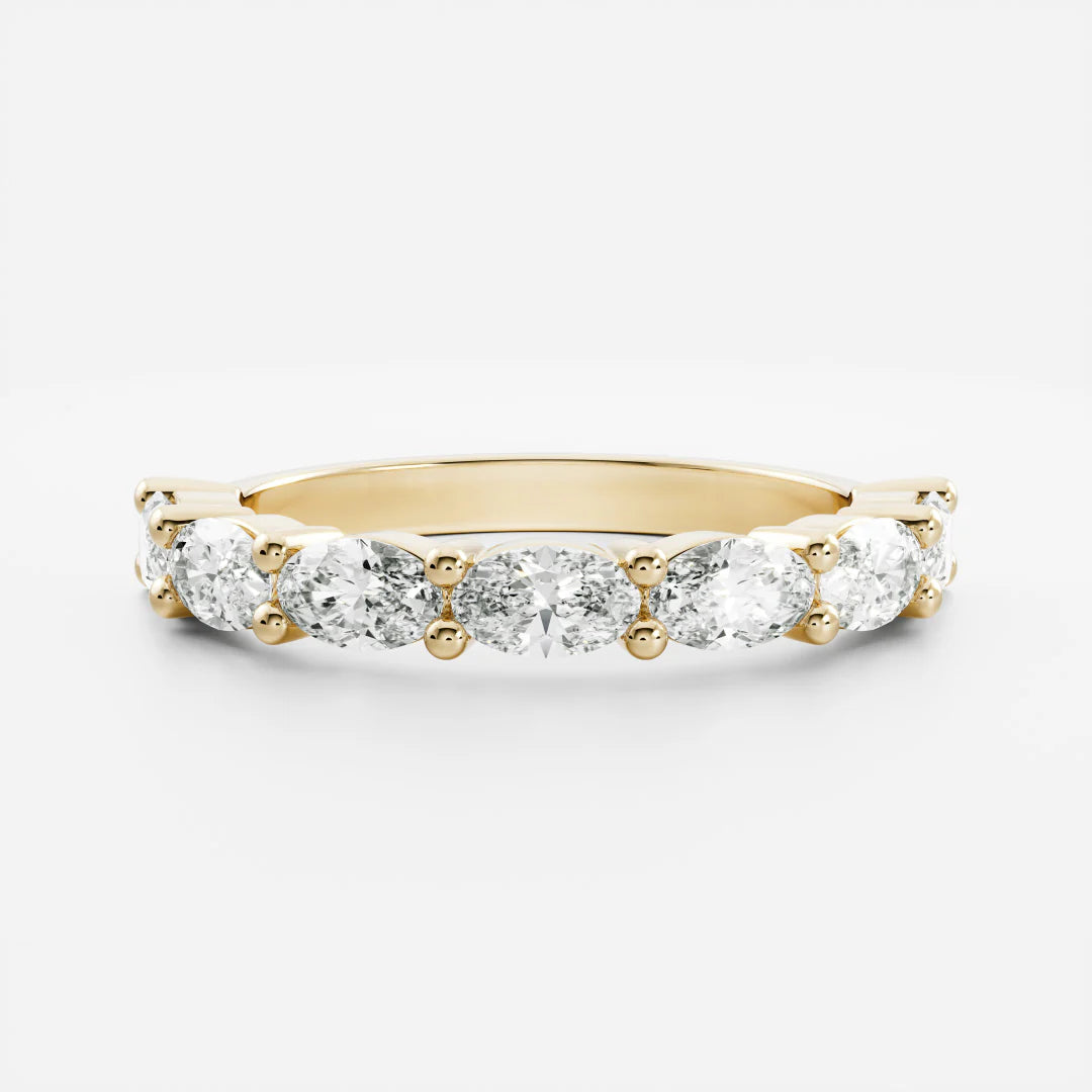 Horizontal Oval Lab Grown Diamond Wedding Band