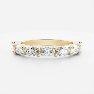 Horizontal Oval Lab Grown Diamond Wedding Band