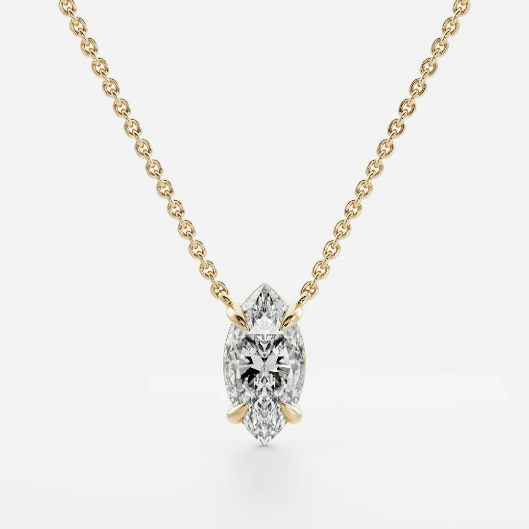 1.0CT Marquise Cut Lab Grown Diamond Pendant Necklace