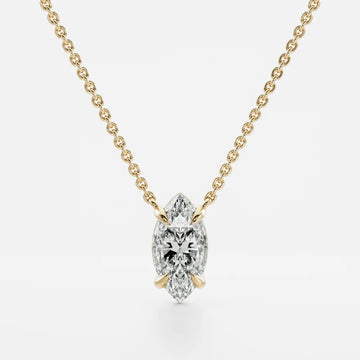 1.0CT Marquise Cut Lab Grown Diamond Pendant Necklace