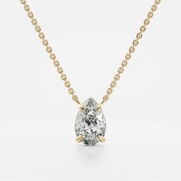 1.0CT Pear Cut Lab Grown Diamond Pendant Necklace